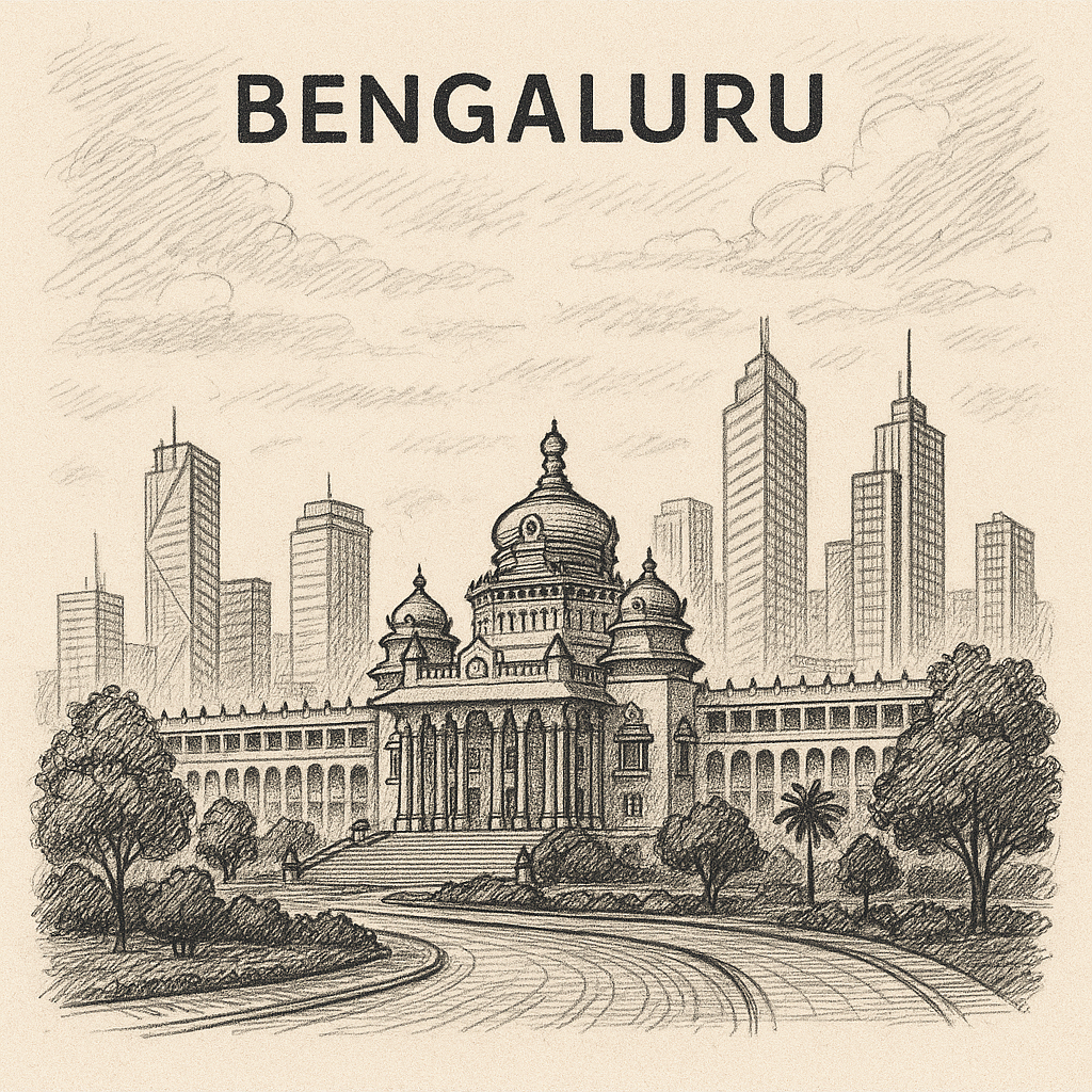 Bengaluru skyline sketch
